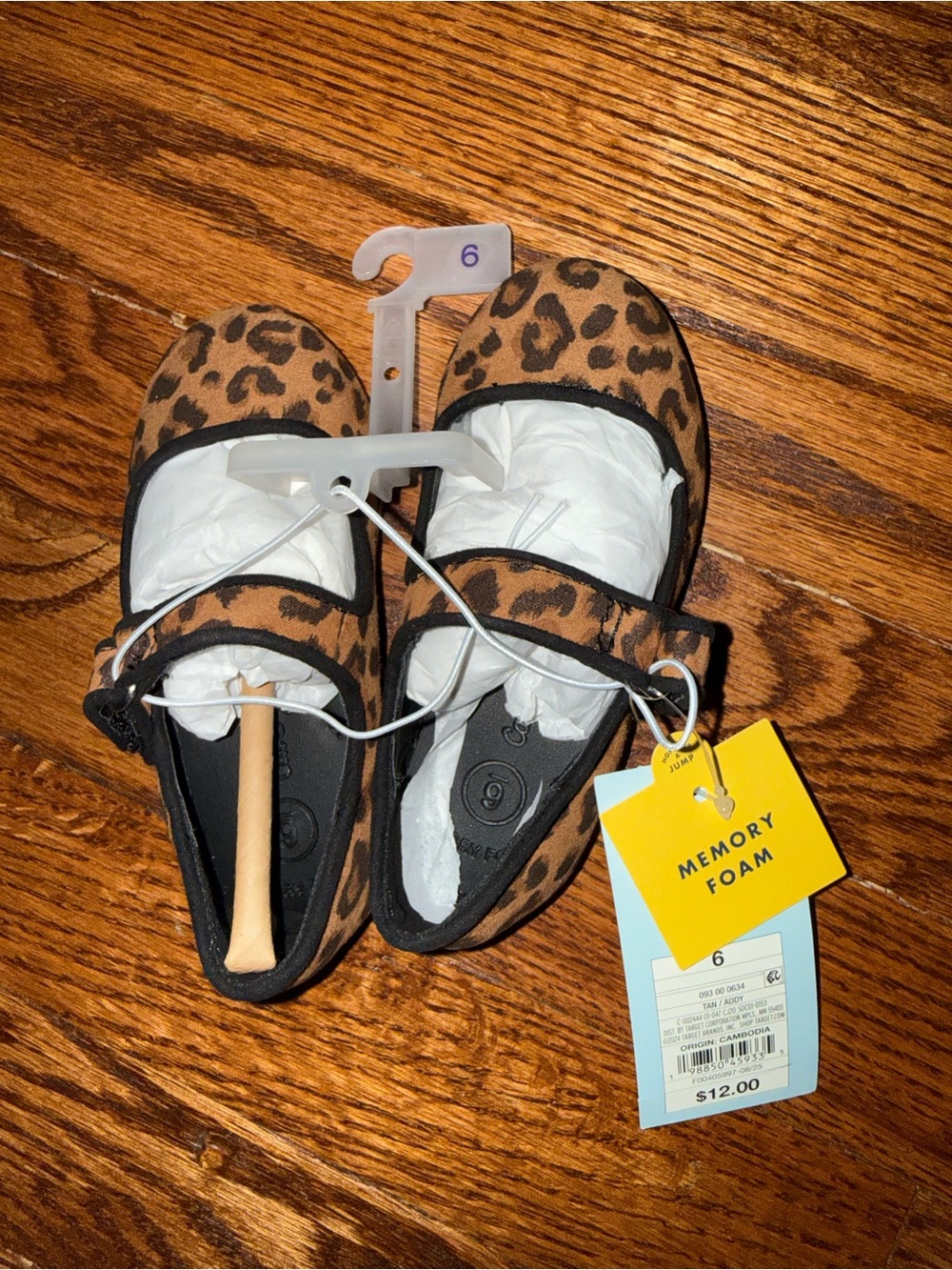 Cat & Jack Girls' Leopard Print Mary Jane Slippers - Brown/Black